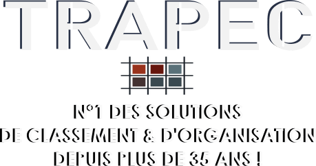 TRAPEC : Spécialiste des solutions de classement de documents Logo Trapec Expertise Organisation avec le slogan : TRAPEC N°1 des Solutions de Classement et d’Organisation depuis plus de 35 ans !