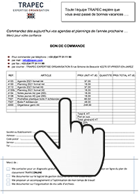 Bon de commande partiel d' Agenda, Planning et Cahier de notes TRAPEC à télécharger au format PDF